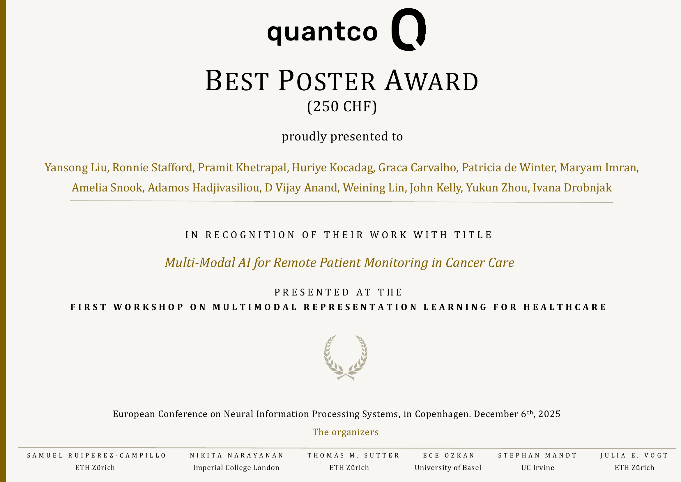 Best Poster certificate